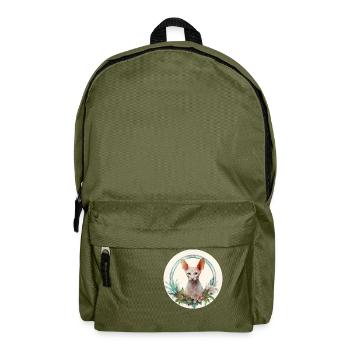 Oriental Shorthair Cat Boho Style, Love Cats - Backpack - olive green - Front