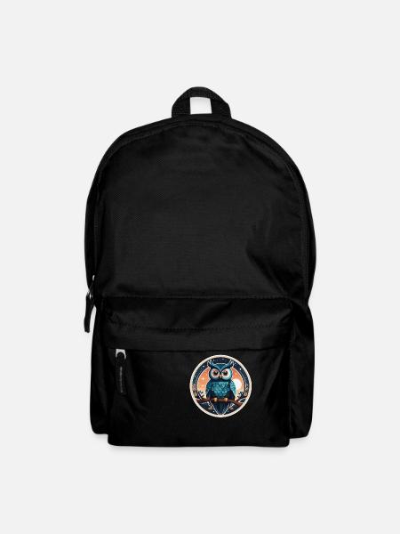 Eule Weihnachten Zeichnung - Rucksack - Schwarz