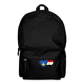 Kosovo Egypt Flag Heart - Backpack - black - Front