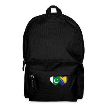 Pakistan Bosnie drapeau coeur - Sac à dos - noir - Devant
