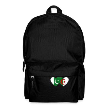 Pakistan Algerien Flagge Herz - Rucksack - Schwarz - Vorne