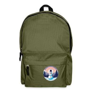Dessin de Noël bonhomme de neige - Sac à dos - vert olive - Devant