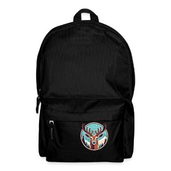 Reindeer Christmas Drawing - Backpack - black - Front