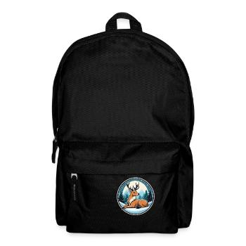 Reindeer Christmas Drawing - Backpack - black - Front