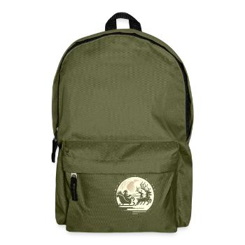 Santa Schlittenfahrt im Mondschein - Rucksack - Olivgrün - Vorne