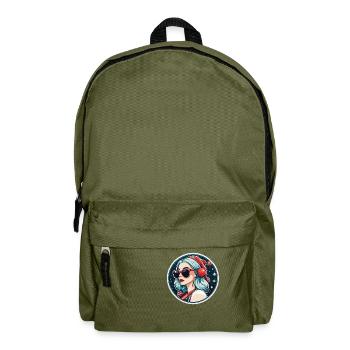 Mädchen Weihnachten Zeichnung - Rucksack - Olivgrün - Vorne