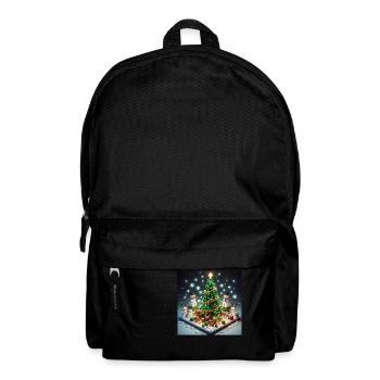 Pixel Weihnachtswelt mit Weihnachtsbaum - Rucksack - Schwarz - Vorne
