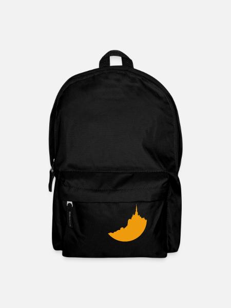 Mont Saint Michel with a yellow silhouette - Backpack - black