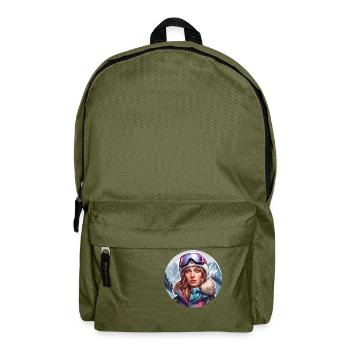 Snowboarder / Winter Sports / Piste / Snow / Alps - Backpack - olive green - Front