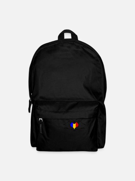 Rumänien Flagge Herzform - Rucksack - Schwarz