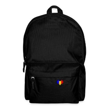 Romania flag heart shape used - Backpack - black - Front