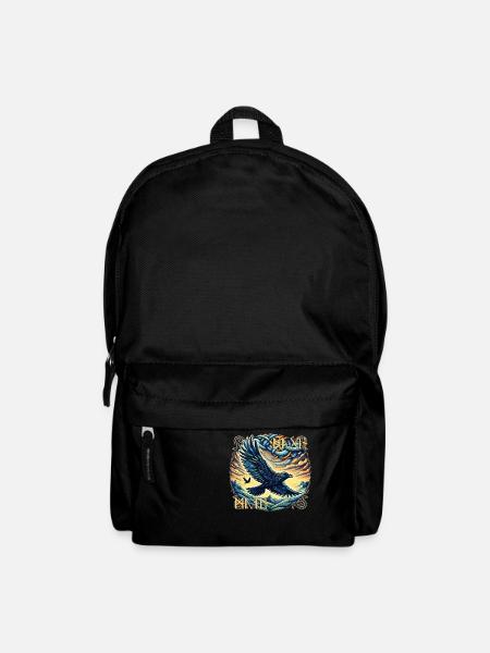 Hugin & Munin - Odins Raben mit Runenschrift - Rucksack - Schwarz