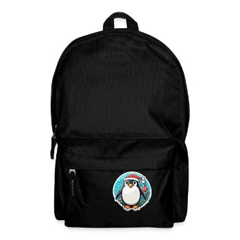 Penguin Christmas Illustration - Backpack - black - Front