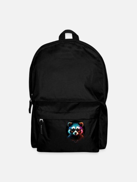 Hipster raccoon - Backpack - black