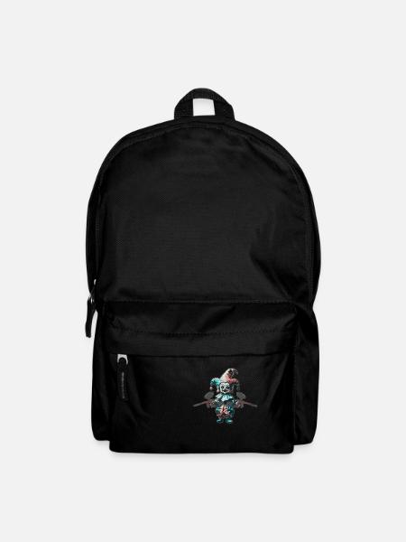 Embroydyred paintballing horror jester print - Backpack - black