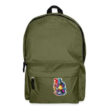 Magic Lamp / Wishes /Orient / Miracle / Genius - Backpack - olive green - Front