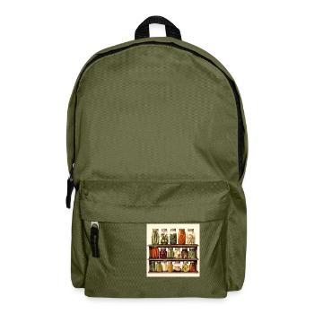 Herbstliches Einmachglasregal - Rucksack - Olivgrün - Vorne