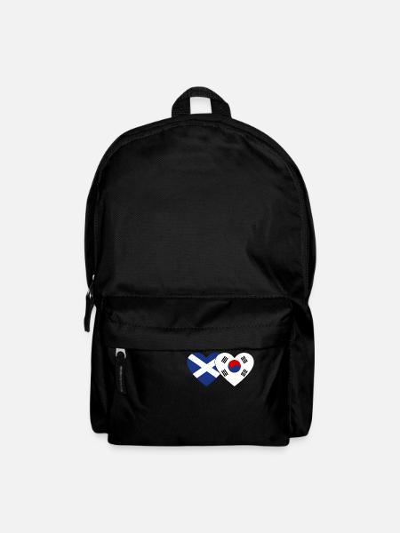 Schottland Südkorea Flagge Herz - Rucksack - Schwarz