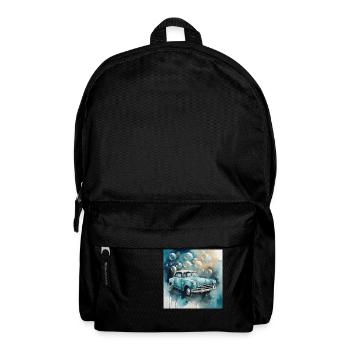 Vieille voiture avec des bulles de savon à l’aquarelle. - Sac à dos - noir - Devant