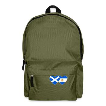 Schottland Argentinien Flagge Herz - Rucksack - Olivgrün - Vorne