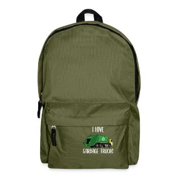 Garbage Truck Love Garbage Collection Child Boy I Gift - Backpack - olive green - Front