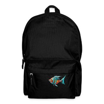 Poisson Graffiti coloré - Sac à dos - noir - Devant