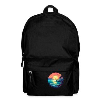 Strand bei Sonnenuntergang - Rucksack - Schwarz - Vorne