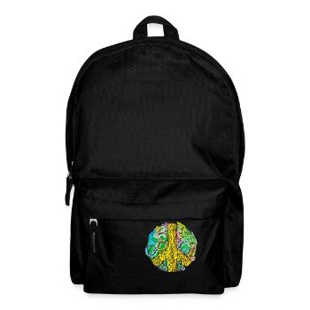 Peace - Peace Sign Watercolor Abstract - Backpack - black - Front
