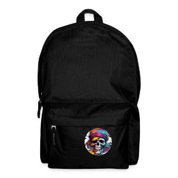 Pirat / Ahoi / Anker / Kapitän / Totenkopf / Rum - Rucksack - Schwarz - Vorne