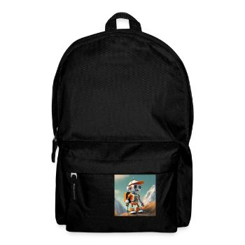 mignon petit robot orange fait de l’escalade - Sac à dos - noir - Devant