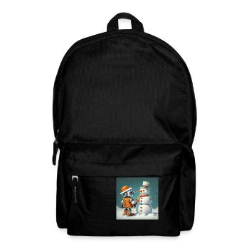 mignon petit robot vintage futuriste orange - Sac à dos - noir - Devant