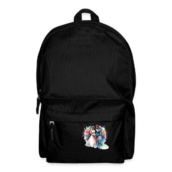 Jeunes mariés, mariée, marié, mariage, couple de mariage - Sac à dos - noir - Devant
