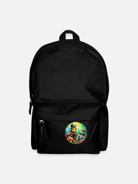 Lebendige Naturkunst: Eine bunte Reise - Rucksack - Schwarz
