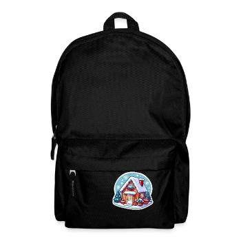 Cozy Winter Cottage: Charming Holiday Art - Backpack - black - Front