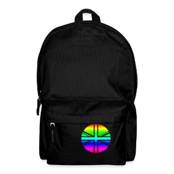 rond UK Union Jack drapeau arc-en-ciel mod - Sac à dos - noir - Devant