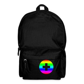 Round rainbow plus cross - Backpack - black - Front