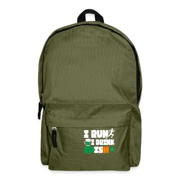 Je cours. Je bois. Irlandais. - Sac à dos - vert olive - Devant