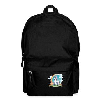 Cheerful Kids Unicorn Rainbow Logo - Backpack - black - Front