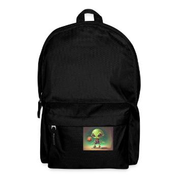 niedliches kleines grünes retro vintage alien basketball - Rucksack - Schwarz - Vorne