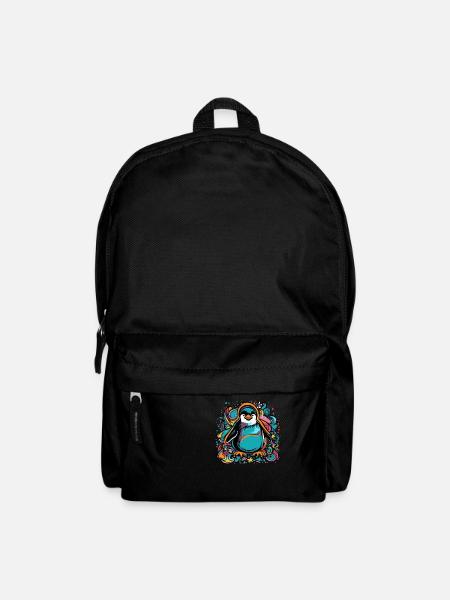 Farbenfroher Pinguin - Rucksack - Schwarz