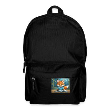 Niedlicher kleiner Teufel Fuchs Alltag – liest - Rucksack - Schwarz - Vorne
