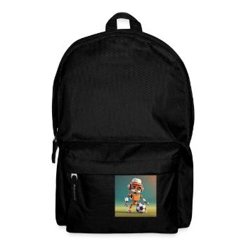 mignon petit robot vintage futuriste orange - jouer - Sac à dos - noir - Devant