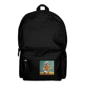 mignon petit robot vintage futuriste orange - jouer - Sac à dos - noir - Devant