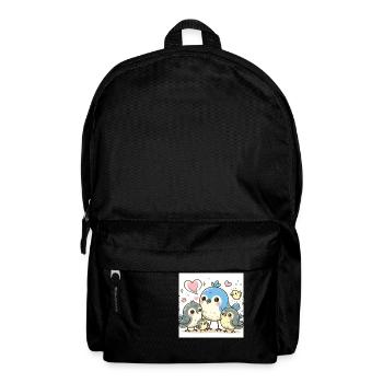 Süße Vogelfamilie - Rucksack - Schwarz - Vorne