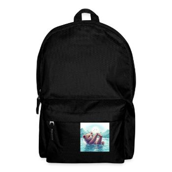 Bärenbaby schwimmt im Fluss - Rucksack - Schwarz - Vorne