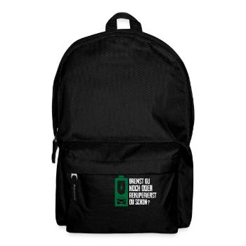 Bremst du Noch Oder Rekuperierst Du Schon? - Rucksack - Schwarz - Vorne