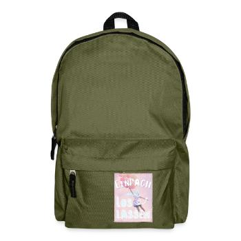 Einfach mal loslassen! Motivationsspruch Neubeginn - Rucksack - Olivgrün - Vorne