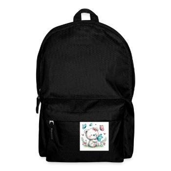 Bär mit Schmetterling - Rucksack - Schwarz - Vorne