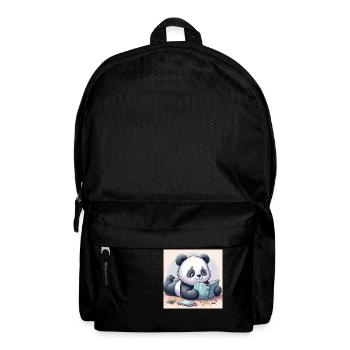 Panda Buch - Rucksack - Schwarz - Vorne