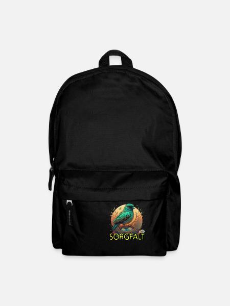 Werte mit Tieren: Sorgfalt - Rucksack - Schwarz